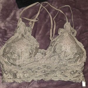 Anemone Lace Bralette in Soft Taupe